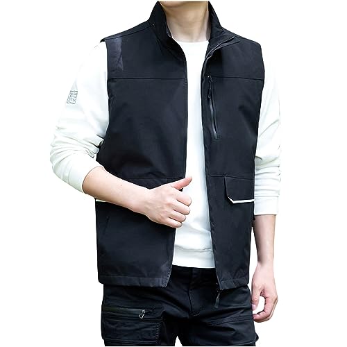 Zeiyignr Men's Golf Lightweight Photo Vest Travel Hunting Fishing Vest Sleeveless Outdoor Work Jacket with Multi Pockets