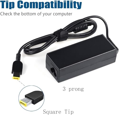 Image of WeFly 65w USB Pin /Tip Laptop Charger Compatible for Lenovo Ideapad g50-30 g50-45 g50-70 g50-80 g50 Thinkpad x250 e480 Yoga 2 s3 13 14 Flex 3 10 11 Carbon 3460 20v 3.25a