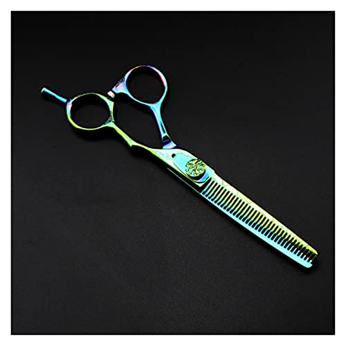 Ciseaux de barbier clairsemés et kit de coupe de cheveux de 6 pouces Set-Q vert