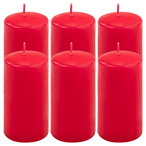 Stumpenkerze rot Höhe 11,5 cm Ø 6 cm lange Brenndauer Rund-Kerze...