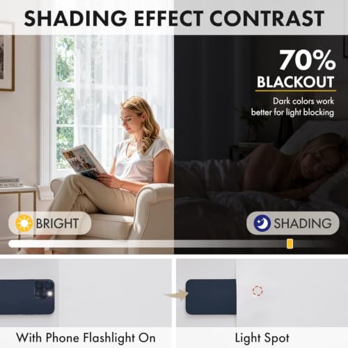 Image of MIULEE 4-Panel Blackout Kitchen Window Curtain Panels 40 inchx45 inch Greyish White | Privacy Protection, Heat /Light Blocking, Easy Install, Top&Bottom Rod Pocket, Suitable for Small Windows, Soft&Durable
