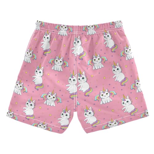 Boys Swim Trunks Cute Unicorn Cats Rainbow Pink Swim Shorts Boys Bathing Suit Swimsuit Boy Swimwear 2T 202c16272