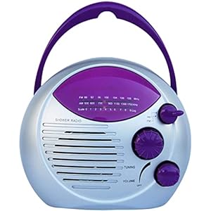 Draagbare Doucheradio Badkamer AM FM-Radio Haaktype Waterdichte Uitzending Muziekluidspreker Batterijgevoede Radio Ingebouwde Luidsprekerknop Instelbaar Volume Voor Badkamer Buitengebruik