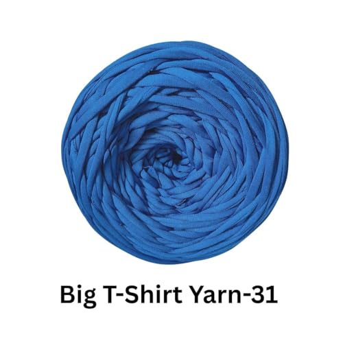 Image of VCR Blue Big T-Shirt Yarn, 100 Meters Length, Recycled & Fashionable Craft Yarn, Pack of 1, Suitable for Crochet, Knitting & DIY Bags, Baskets, Cushions & Home Decor Projects