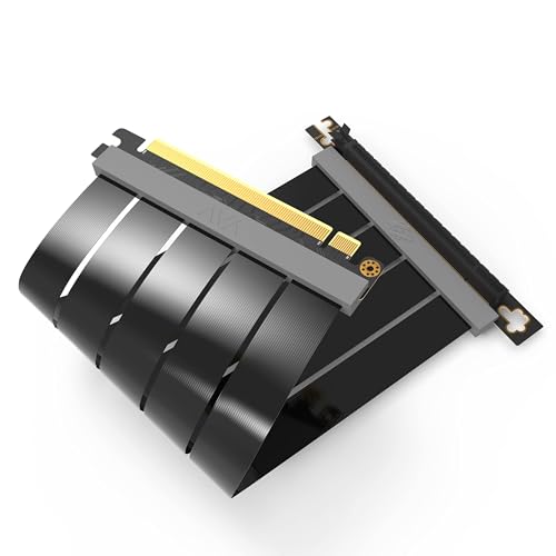 Image of LINKUP - AVA PCIe 4.0 Gen 4 x16 Riser Cable (Open Box) - RTX 4090 RX7900 Ready - Boost Your Gaming Performance - 90 Degree Black (15cm)