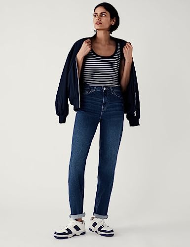 Image of Marks & Spencer Womens Light Wash High Rise Boyfriend Fit Jeans