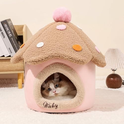 Wyazziv犬 猫 ベッド キャットハウス ドームハウス マット ペットベッド 冬用 寒さ対策 折りたたみ ペット マット 洗える 猫ハウス 犬ハウス 室内 冬 ふわふわ 暖か おしゃれ ドーム型 ペットハウス ペット用寝袋 保温防寒 猫犬小動物用 室内