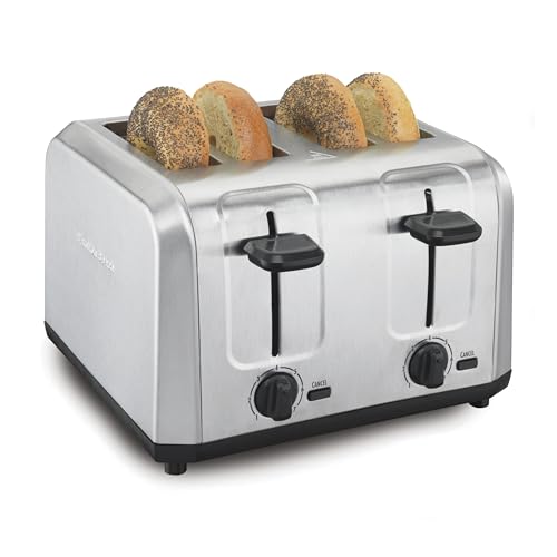 Hamilton Beach 4 Slice Toaster with Extra Wide Slots for Bagels, Shade Selector, Toast Boost,...