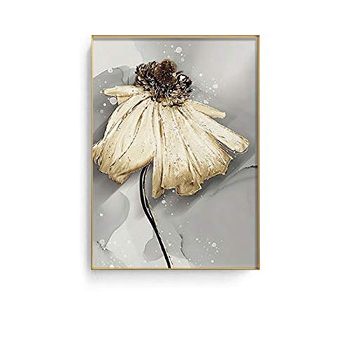 Décoration de chambre minimalisme moderne avec triptyque fleurs - 2