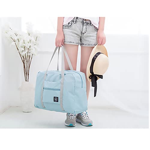 Bolsa organizadora dobrável para viagem Unissex Nylon Grande Capacidade (Azul-Claro)