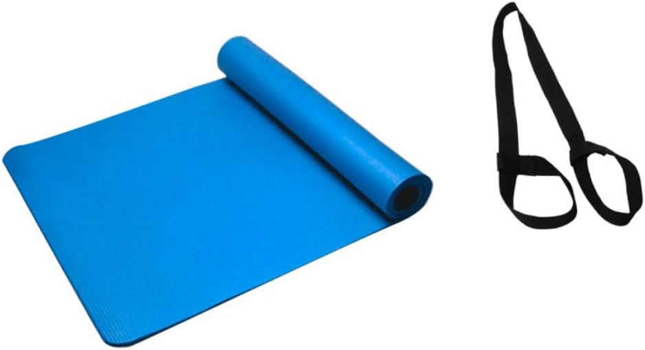 Yoga Knee Pad Cushion Blue Fitness Mat with Strap for Kneeling Sitting Yoga Practice Nbr Material Comfort Stability for Your Workouts
