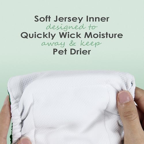 Image of wegreeco Washable Male Dog Belly Band (Stylish Pattern)- Pack of 3 - Male Dog Belly Wrap, Dog Diapers Male (Green Series, X-Large)