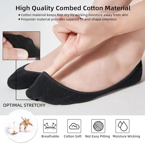No Show Socks Womens, Invisible Liner Non Slip & Low Cut Socks, Wear, Soft & Stretchable Summer 4 Pairs3