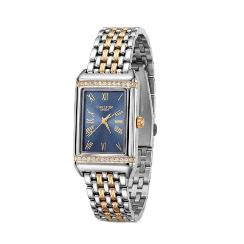 Image of Carlton London Women Amara Analog Watch, Rectangle Dial, Stainless Steel Strap, Quartz Movement, 30M Water Resistant, Casual Wear