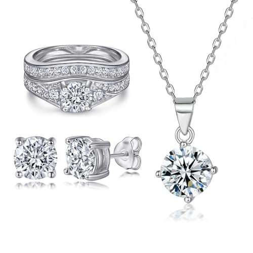 Ensemble collier et boucles moissanite, le cadeau de luxe idéal pour célébrer une femme