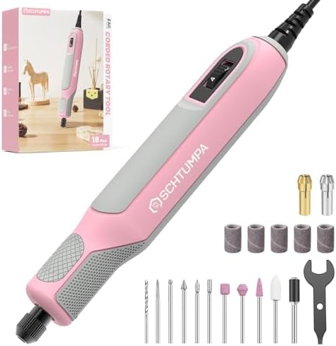 Rotary Tool Kit, Corded Rotary Tool, 4 Variable Speed, 10000-22000RPM, Lightweight, for Sanding, Engraving, Polishing, Grinding, Drilling, Carving, and Jewelry Making