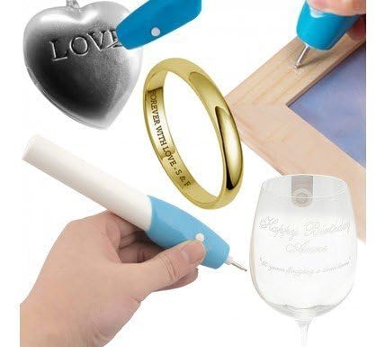 Hookcart Engraving Pen For Metal Plastic Steel Wood Glass With Extra Tool Nib, Pack of 1 4
