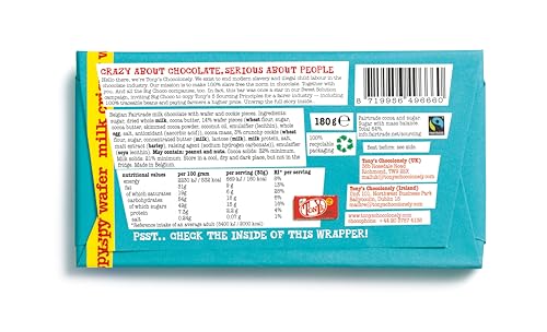 Tony's Chocolonely Milk Crispy Wafer Chocolate Bar - 180g, Milk Chocolate, Gift, Vegetarian - Belgian Fairtrade Chocolate, Pack of 3