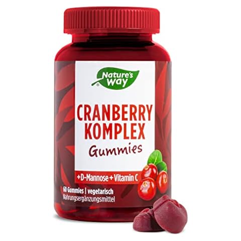 Nature's Way Cranberry Komplex Gummies mit Vitamin C + D-Mannose - lecker & gesunde vegetarische Vitamin Gummibärchen Alternative zu Cranberry Kapseln - Immunsystem stärken ohne Zusätze - 60 Stk Cover