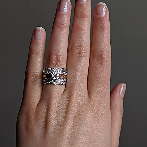 TwoBirch Sterling Silver Infinity Bypass Engagement Ring Guard With Cubic Zirconia (3/4 ct., Size 8)2