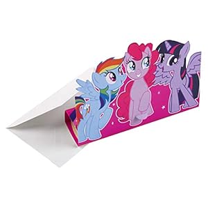 Amscan 9902515 – uitnodigingskaarten My Little Pony met enveloppen, 8 stuks, afmeting 11,3 x 16 cm, uitnodiging, paard…