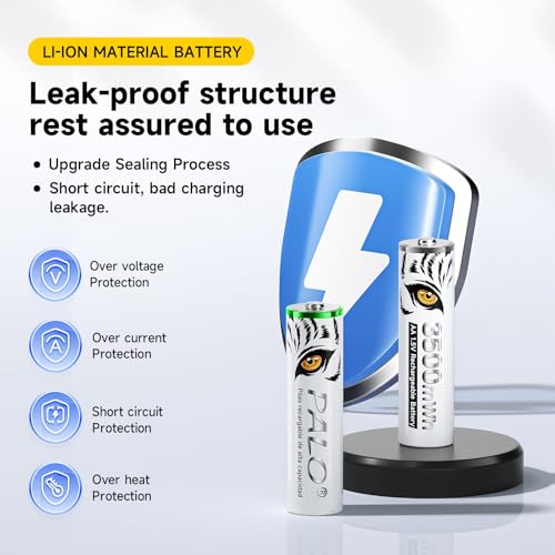 Piles AA rechargeables lithium 1.5V économes à faible décharge