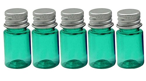 10PCS 5ml 5g Empty Plastic Emulsion Makeup Water Toner Bottle Cosmetic Sample Oil Container With Aluminium Screw Cap For Perfume Test Vessel (Green)
