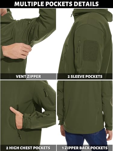 image for TACVASEN Men Winter Windproof Snowboard Softshell Parka Jacket Tactica