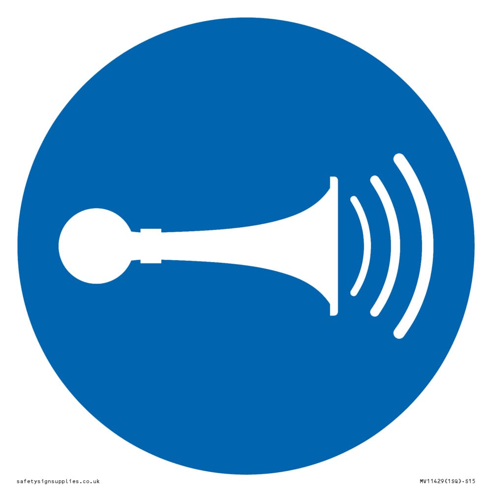 Mandatory: Sound horn Sign - 150x150mm - S15