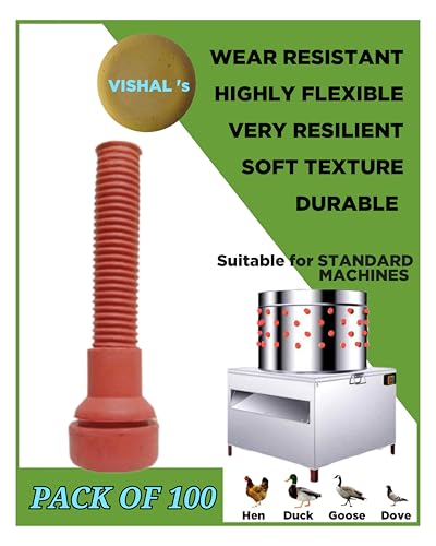 Image of VISHAL's Broiler Chicken Feather Plucking Poultry Defeathering Machine Rubber Finger EXTRA SOFT RED Pack OF 100