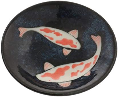 AGAKULL Japanese 3.5" D Soy Sauce Dishes NISHIKI KOI Fish Ceramic/Make Japan
