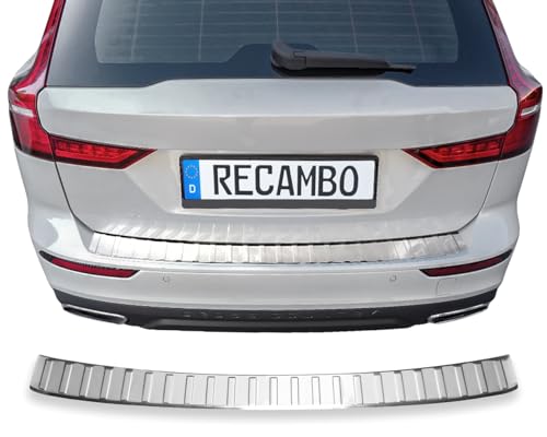 RECAMBO Protezione per paraurti in acciaio inox lucido, look cromato, compatibile con Volvo V60 2, anno di costruzione dal 2018, styling e protezione per il paraurti