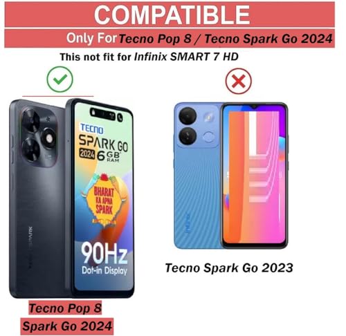 Image of COVERBLACK Rubber Silicone Back Cover for Spark Go 2024 /Tecno Pop8 - Transparent