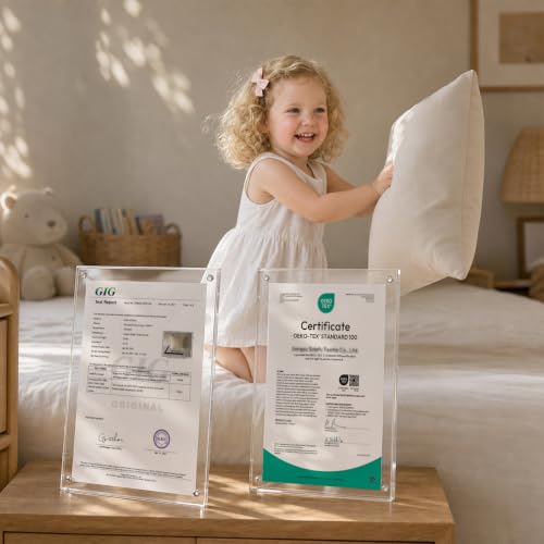 Image of Adjustable Kids Pillow for Ages 2-4 with Organic Cotton Pillowcase | 13x18 Youth Pillow, CPSC and OEKO-TEX Certified, Hypoallergenic, Machine Washable, Bedroom, Preschool Nap, Travel