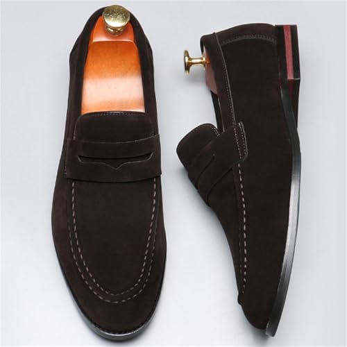 Men's Suede Dress Loafers Slip On Casual Shoes Lightweight Soft Penny Loafers Classic Moccasins Driving Shoes3