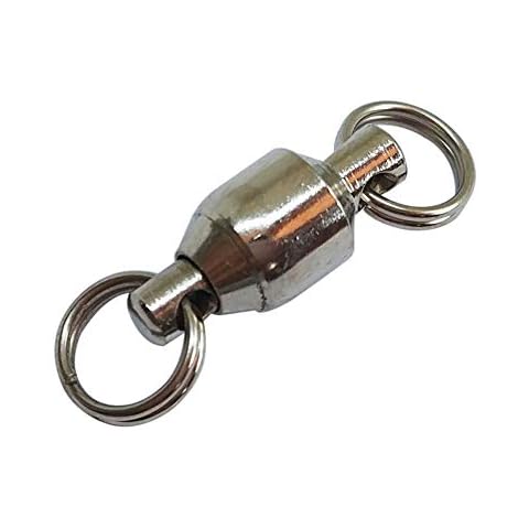 unclesportinfof 25/50pcs Ball Bearing Swivel Fishing Stainless Split Ring Fish Hooks Connectors for Saltwater 7LB-132LB (4002, 3#-0.79"/22LB-50PCS) Cover