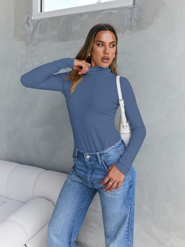 Image of Trendy Queen Women's Turtleneck Long Sleeve Shirts Basic Underwear Tops Winter Clothes 2026