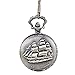 ZHENWULU Taschenuhr Quarz Taschenuhr Klassische Carving Segelboot Muster Taschenuhr Kette Männer und Frauen Vintage Taschenuhr,Excellent