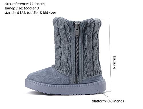 Image of REDVOLUTION Kids Boots Toddler Girls Cute 2 Buttons || Rhinestone Faux Fur Suede Knitting Shoe