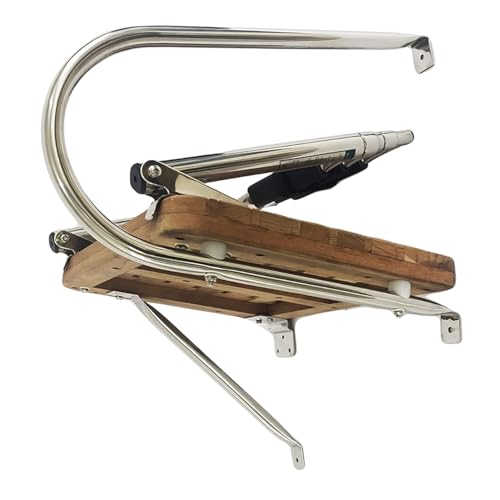 MARINE CITY Stainless Steel Swim Teak Platform Boat Ladder, Low Maintenance Ideal for Marines, Boats, Ships, Yachts (Teak O/B (3 Steps))