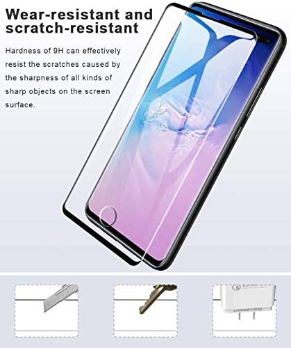 Image of Screen Protector for Samsung Galaxy S10 Black Tempered Glass Edge-to-Edge Full Glue Curved Screen Protector With Installation Kit