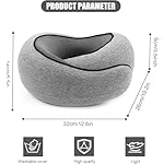 RURING Travel Pillows for Airplanes, Travel Neck Pillow Travel Pillow, Neck Pillow Airplane Memory Foam 360 Degree Support Stowable Pillows for Airplanes Offices and Cars (Dark Gray) - Image 2
