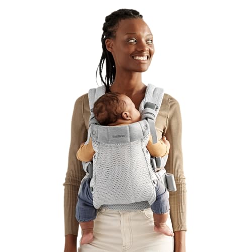 BabyBjörn Baby Carrier Harmony, Silver, 3D Mesh | 3-in-1 Ergonomic Baby Carrier; Newborn, Facing-In, Outward-Facing, and Back Carrying Positions...