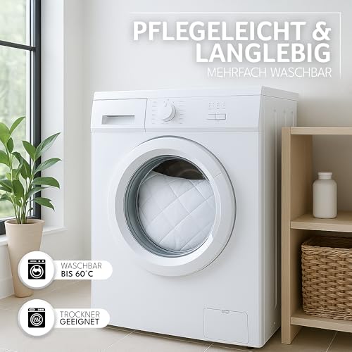 Gentle North Kopfkissen (40x40 cm groß) - 4er Set Kissen für Bett und als Dekokissen - Mit Reißverschluss für Füllung - Sofakissen - Zierkissen für Couch und Sofa - Ökotex - Waschbar bis 60° - Weiß
