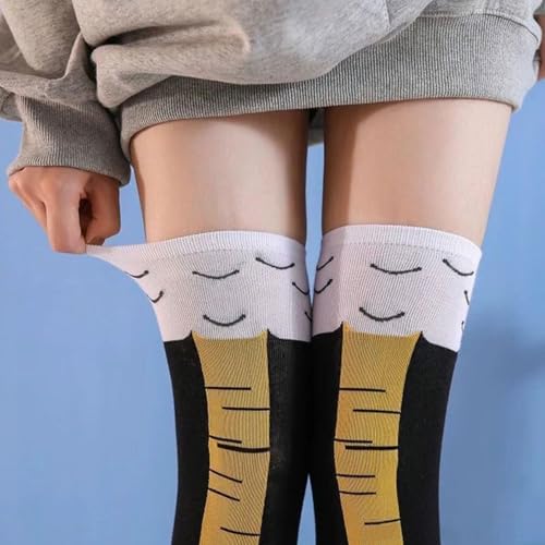 Chicken Leg Socks Lustigem Hühnerbein Socken Hühnerbeine Hühner Strümpfe Personalisierte Socken Funny Socks Witzige Geschenke Geschenk Socken Damen Erwachsene Verrückte Kostüm Overknees Wärme (Q3)