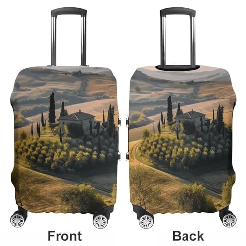 Tuscany Landscape Tree Scenery Farm Printed Luggage Cover Protector, Fits 18-32 Inch Luggage3