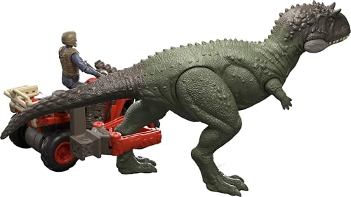 Image of Mattel Jurassic World Pack with Vehicle, Human & Dinosaur Action Figure, Capture Claw ATV Pack, Catch & Launch Storytelling Features