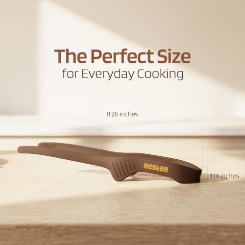 Image of Nester Silicone Kitchen Tong - Heat Resistant, Non-Stick Safe, Anti-Slip Grip, Ergonomic Lock Design, Food-Grade Silicone Tips for Cooking, Serving, BBQ & Frying