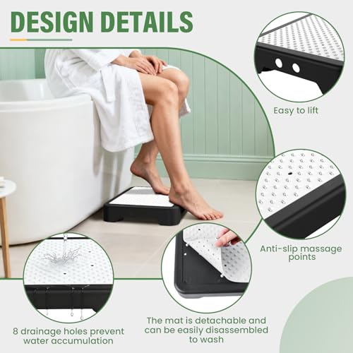 SOYO Mobility One Step Stool, Heavy Duty Indoor Outdoor Non-Slip Small Step Platform Assistive Device for Adult Elderly, Standing Support and Step Riser for Car, Bed, Door, Stair, Bathroom Black-White