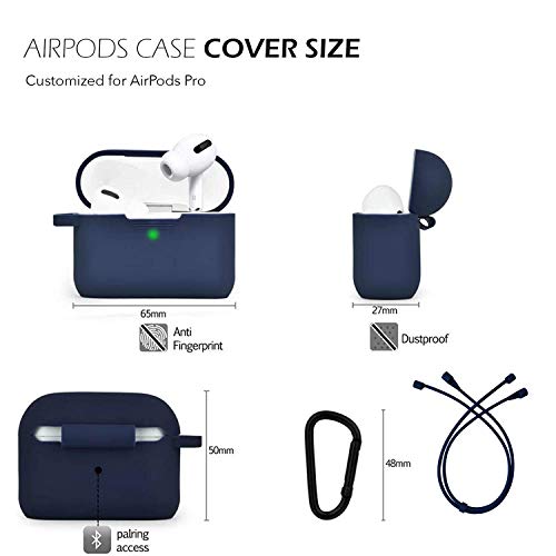 Image of GRIPP Rubon Silicone Case with Carabiner for AirPods Pro (1st Generation), 360 Shock Protection, Precise Cutout, Wireless Charging Support, Durable & Stylish - Indigo